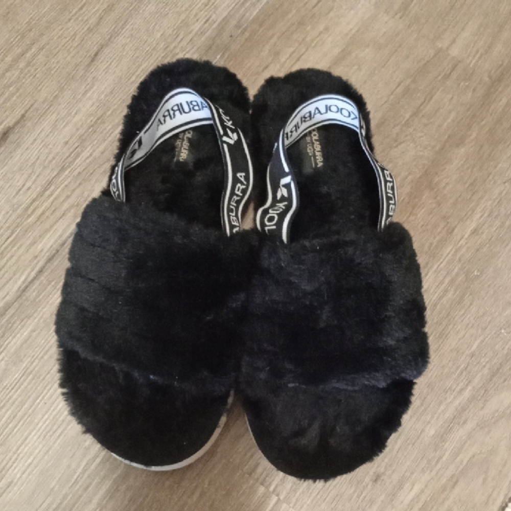 Koolaburra Plush Black Slide Slippers